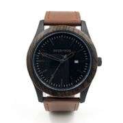 Walnut & Brown Leather Watch