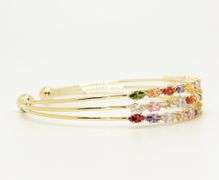18kt Yellow Gold Plated Gemstone Bangle Bracelet