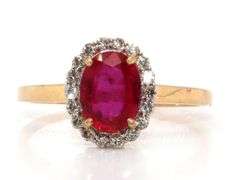 Graceful Ruby and Diamond 14kt Ring