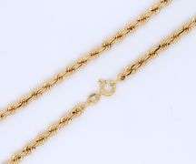 Simple Yellow Gold Rope Chain Necklace