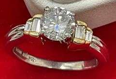CERTIFIED LADIES 18K AND PLATINUM DIAMOND ENGAGEMENT RING