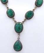 Sterling Silver Green Stone Necklace