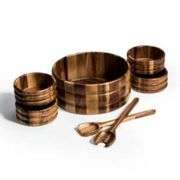 7-Piece Acacia Wood Salad Bowl Set