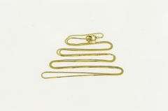 10K Yellow Gold 0.6mm Square Chain Simple Classic Box Link Necklace