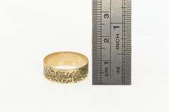 10K Yellow Gold 6.4mm Victorian Scroll Pattern Wedding Band Ring