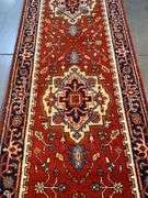 Magnificent Hand-Knotted Serapi Wool Runner. 12'