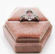 GIA CERTIFIED RARE NATURAL PINK SAPPHIRE & DIAMOND PLATINUM RING