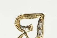 10K Yellow Gold Baguette Diamond Heart Love Symbol Pendant