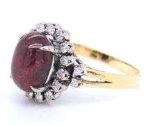 Antique Ruby and Single Cut Diamond Ring