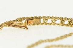 14K Yellow Gold Retro Emerald Inset Bar Square Chain Vintage Bracelet