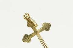 14K Yellow Gold Burst Design Cross Christian Faith Pendant