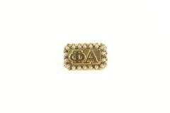10K Yellow Gold Phi Alpha Victorian Seed Pearl Greek Lapel Pin/Brooch