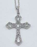 10kt Solid White Gold and Diamond Pendant Necklace