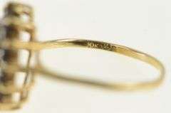 10K Yellow Gold Marquise Sapphire Diamond Halo Statement Ring