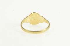 14K Yellow Gold Round Flower Accent Classic Vintage Ring