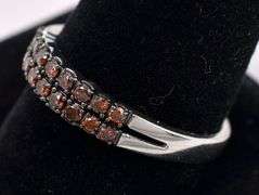 Red Diamond Ring In Sterling Silver