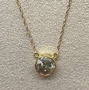 CERTIFIED 14K GOLD NECKLACE WITH A SOLITAIRE DIAMOND