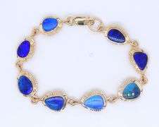 Gorgeous Yellow Gold 8 Station Boulder Opal Bracelet