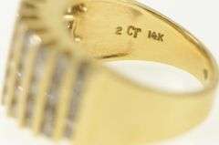 14K Yellow Gold 2.00 Ctw Diamond Striped Statement Band Ring