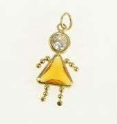 14K Yellow Gold Birthstone November Sim. Citrine Girl Charm/Pendant