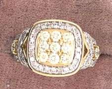 10K YELLOW GOLD RING WITH DIAMONDS