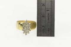 14K Yellow Gold 0.40 Ctw Diamond Marquise Cluster Vintage Ring