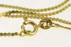 14K Yellow Gold 1.5mm Serpentine Chain Flat Wavy Link Necklace