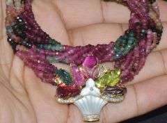 INCREDIBLE 281.00 CARAT TOURMALINE & DIAMOND PENDANT NECKLACE IN 18KT GOLD!