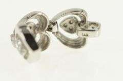 14K White Gold Tiered Diamond Heart Valentine Love Charm/Pendant
