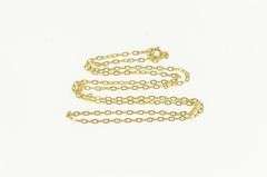14K Yellow Gold 1.6mm Cable Oval Link Vintage Classic Chain Necklace