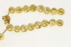 14K Yellow Gold Geometric Round Burst Dangle Vintage Chain Earrings