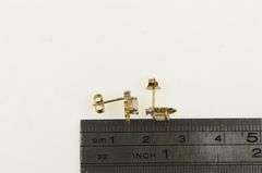 10K Yellow Gold Natural Opal Diamond Accent Vintage Stud Earrings