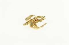 14K Yellow Gold Corpse Flower Botanical Nature Motif Charm/Pendant