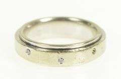 14K White Gold Diamond Inset Busy Spinner Band Wedding Ring
