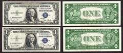 Consecutive Pair of $1 1935-D SC without Motto Lightly Circulated.