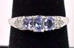 Admirable Purple Iolite Gemstone Ring In White Gold