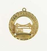 14K Yellow Gold San Francisco Bay Bridge Travel Souvenir Charm/Pendant