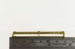 14K Yellow Gold Art Deco Peridot Ornate Pinstriped Bar Pin/Brooch