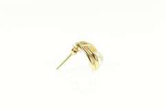 14K Yellow Gold 5.3mm Pearl Vintage Chevron Single Stud Earring