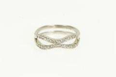 14K White Gold 0.30 Ctw Wavy Tiered Diamond Wedding Band Ring