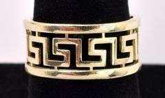 Graceful Greek Key Ring In 14K Yellow Gold