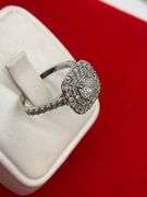 CERTIFIED BRAND NEW 14K WHITE GOLD AND DIAMOND HALO SETTING RING. 2.25 CARAT.
