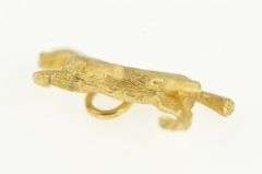 14K Yellow Gold Brushed 3D Galloping Prancing Horse Pony Charm/Pendant