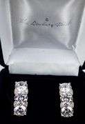 Very Fine Danbury Mint Sterling CZ Earrings with Box