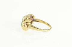 10K Yellow Gold 1930's Sim. Lime Quartz Emerald Cut Vintage Ring