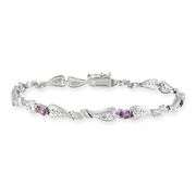 Amethyst and Diamond Accent Bracelet in Sterling Silver