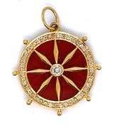14K YELLOW GOLD INLAY DIAMOND CHARM