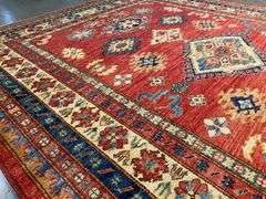 Exquisite Fine Geometric Super Kazak Rug 9x12