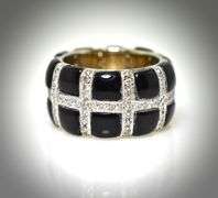 Absolutely Stunning High-End 18K Onyx and Diamond Band