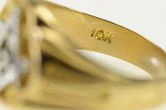 10K Yellow Gold Ornate Masonic Compass Square Men's Ring